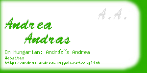 andrea andras business card